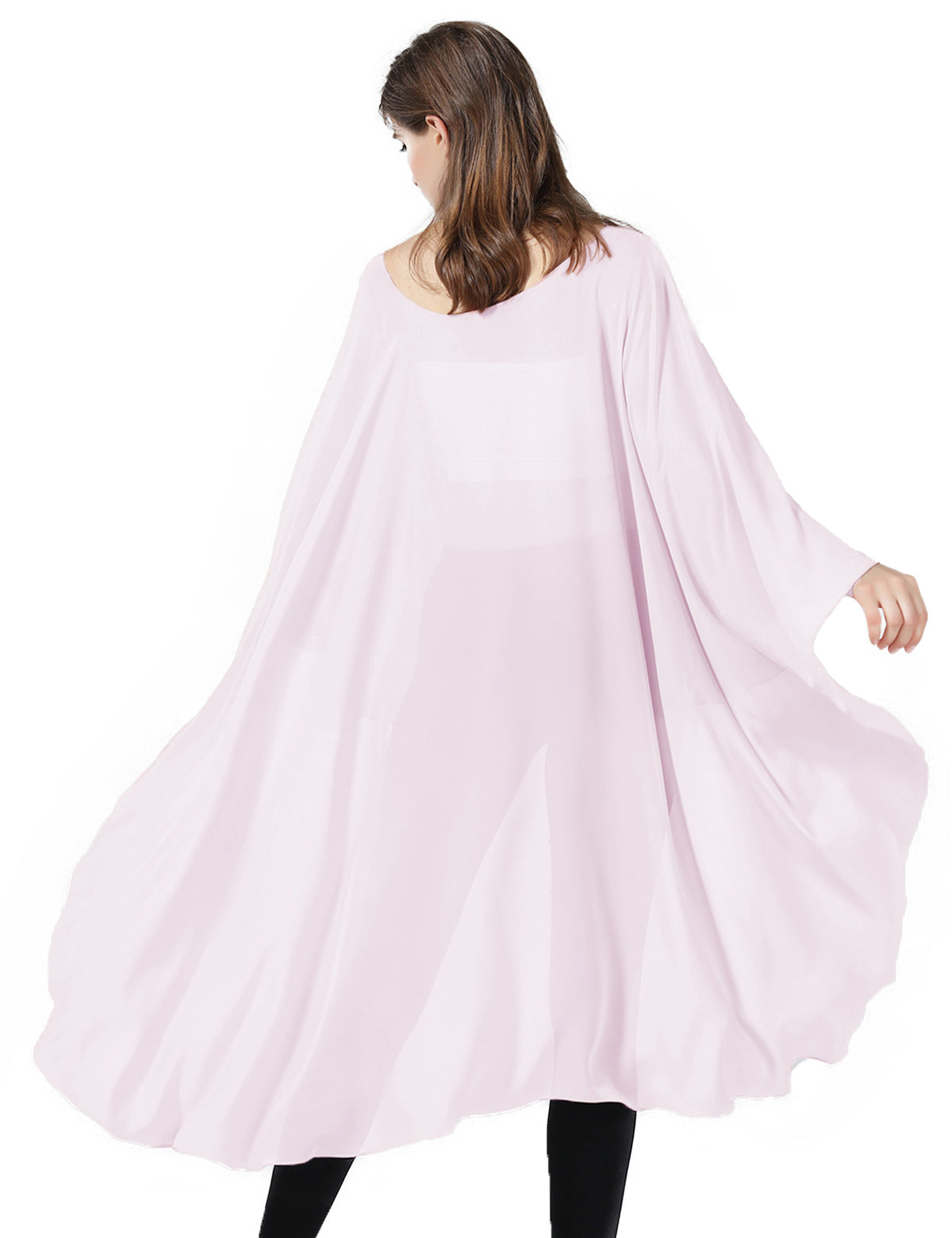 chiffon high-low bridal cape shawl showing elegant draping and flowing design