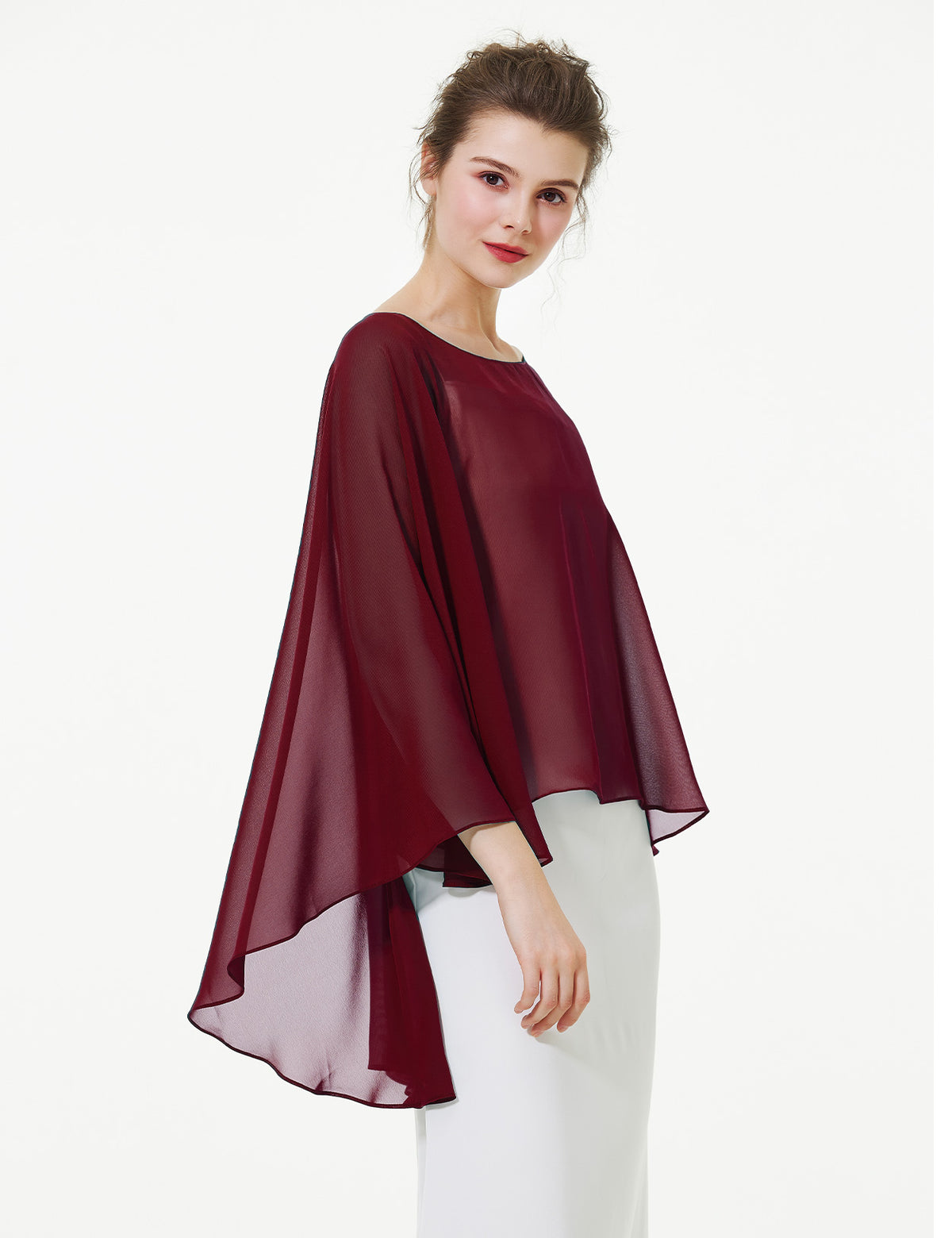 elegant chiffon capelet for women, perfect for weddings and evening events