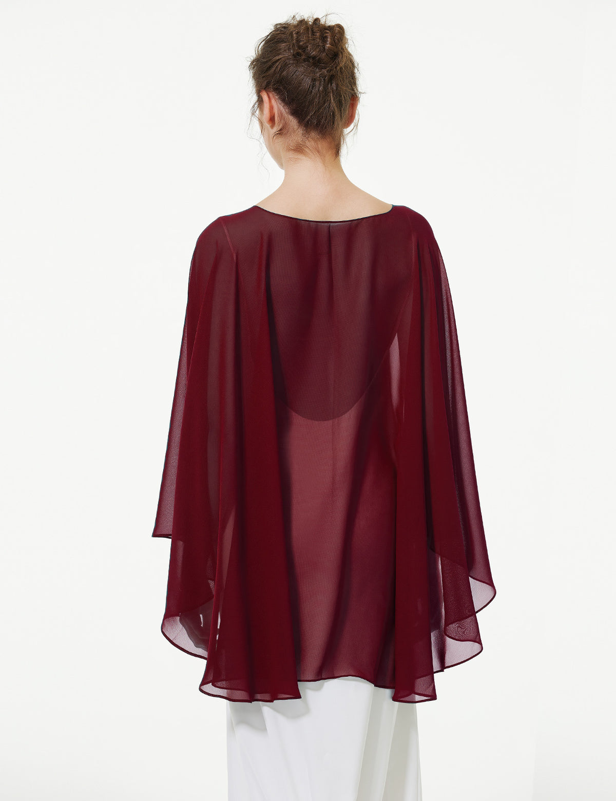 elegant chiffon capelet for women, perfect for weddings and evening events