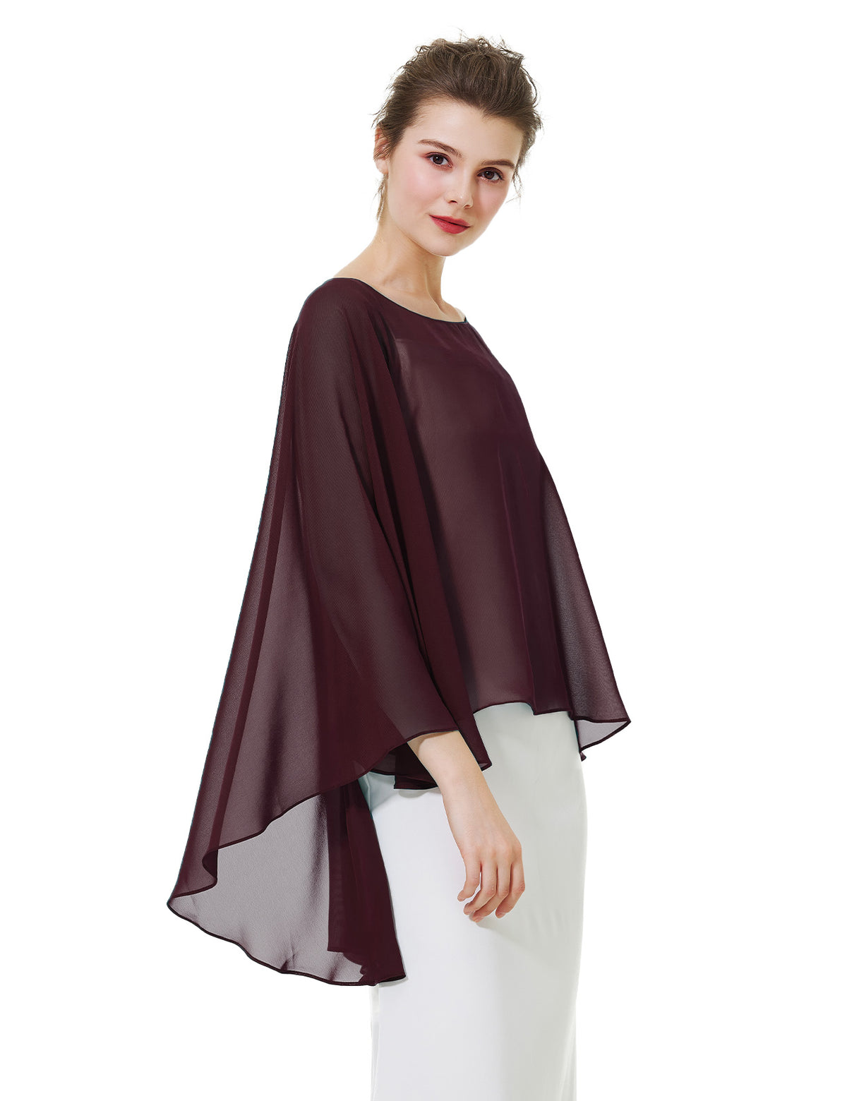 elegant chiffon capelet for women, perfect for weddings and evening events