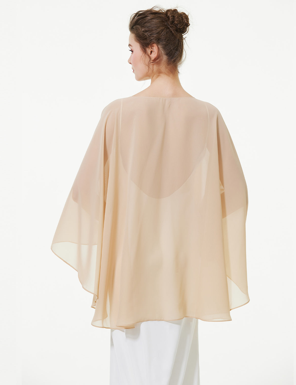 elegant chiffon capelet for women, perfect for weddings and evening events