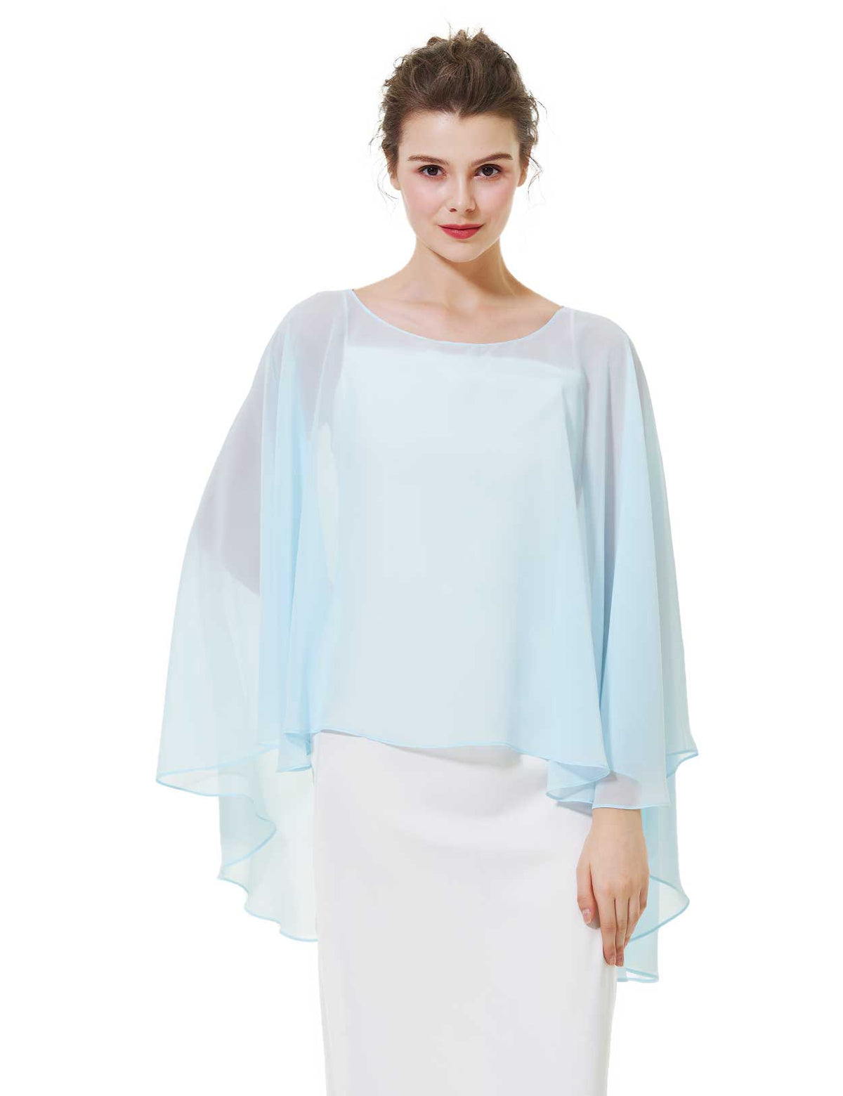elegant chiffon capelet for women, perfect for weddings and evening events