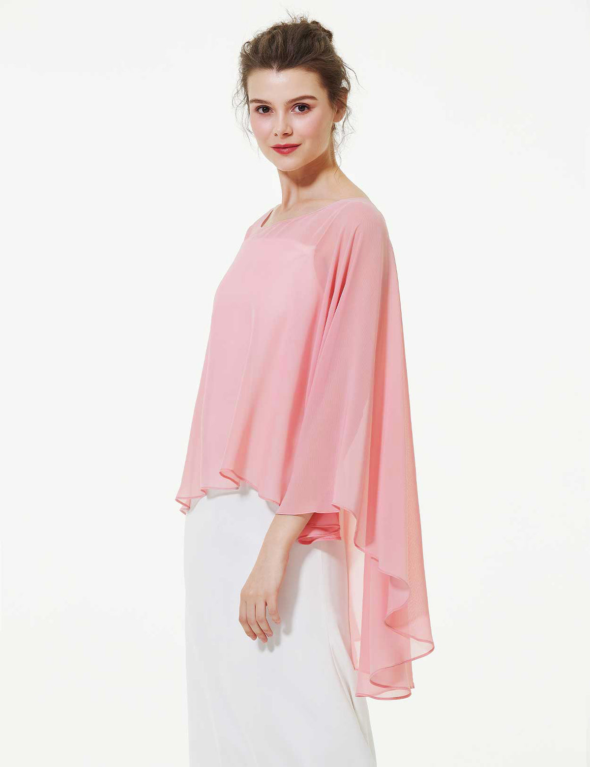 elegant chiffon capelet for women, perfect for weddings and evening events