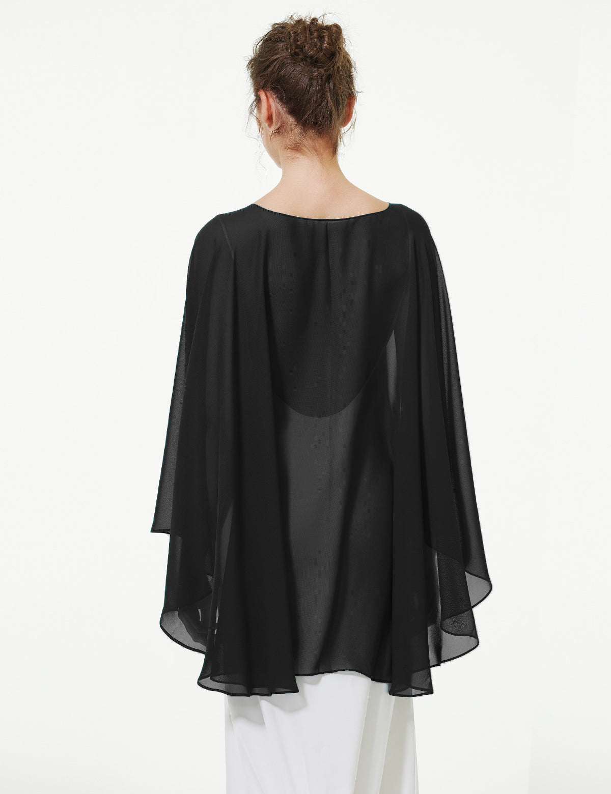 elegant chiffon capelet for women, perfect for weddings and evening events