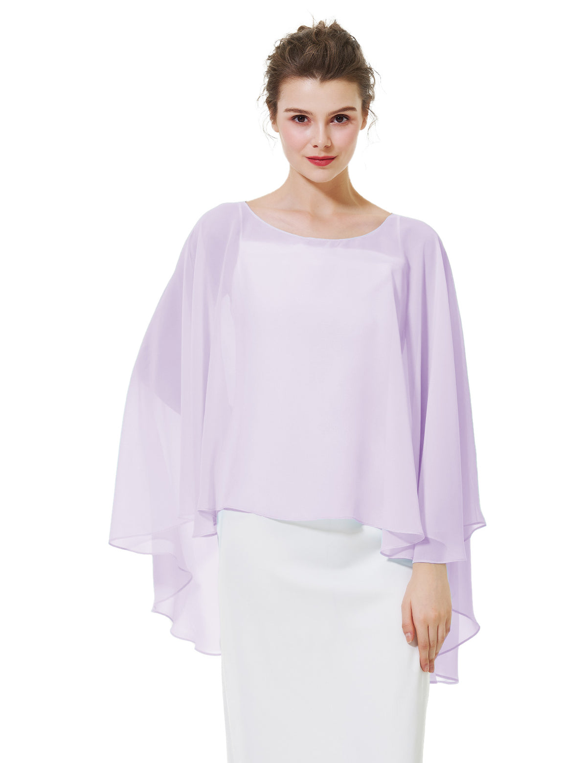 elegant chiffon capelet for women, perfect for weddings and evening events