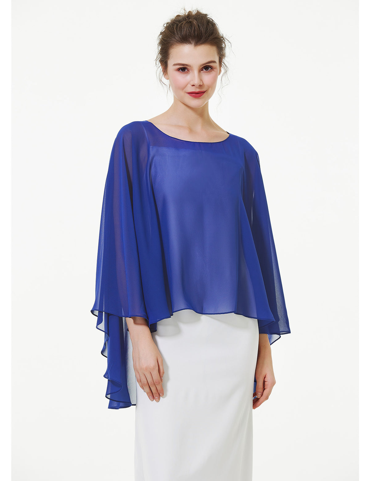 elegant chiffon capelet for women, perfect for weddings and evening events