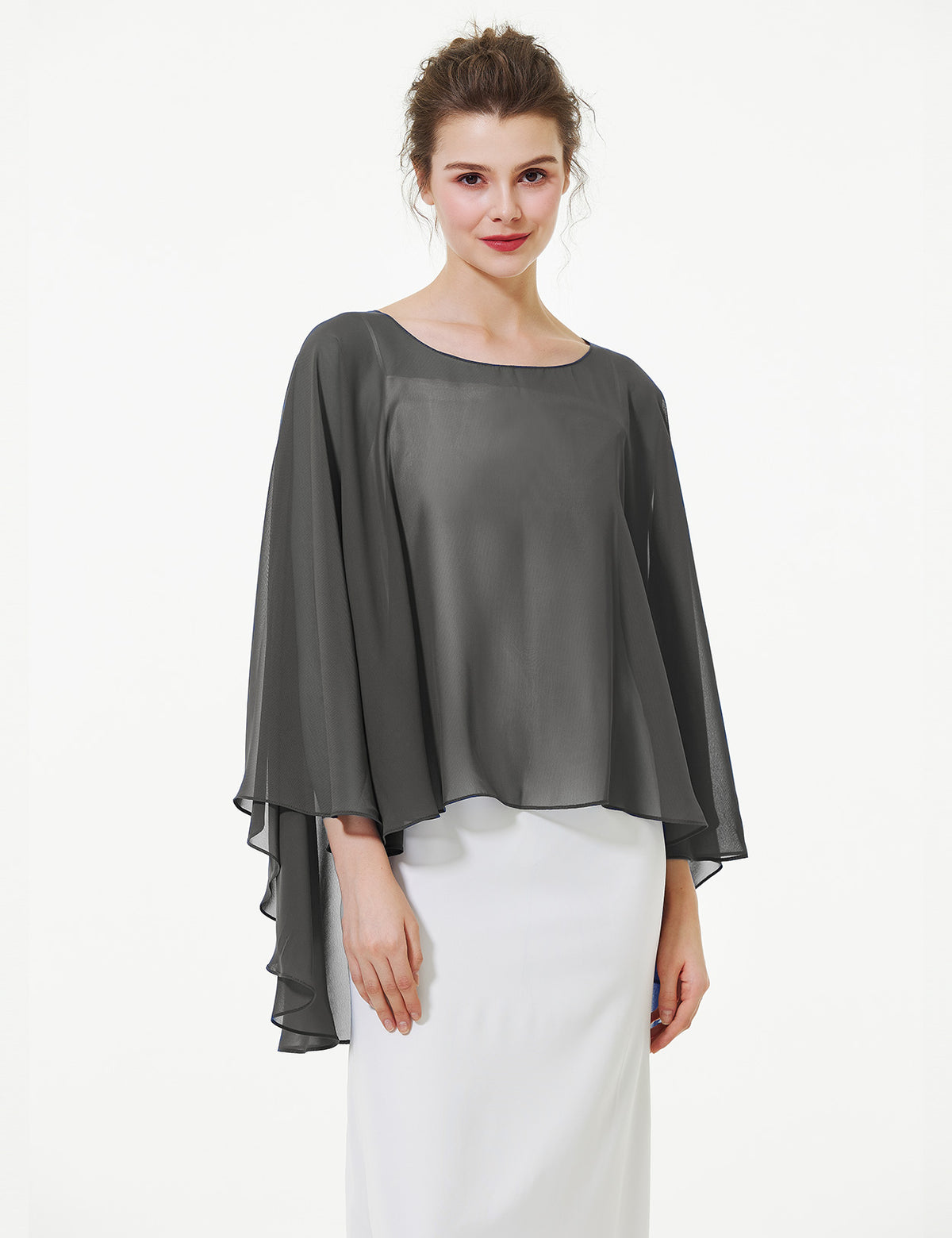 elegant chiffon capelet for women, perfect for weddings and evening events