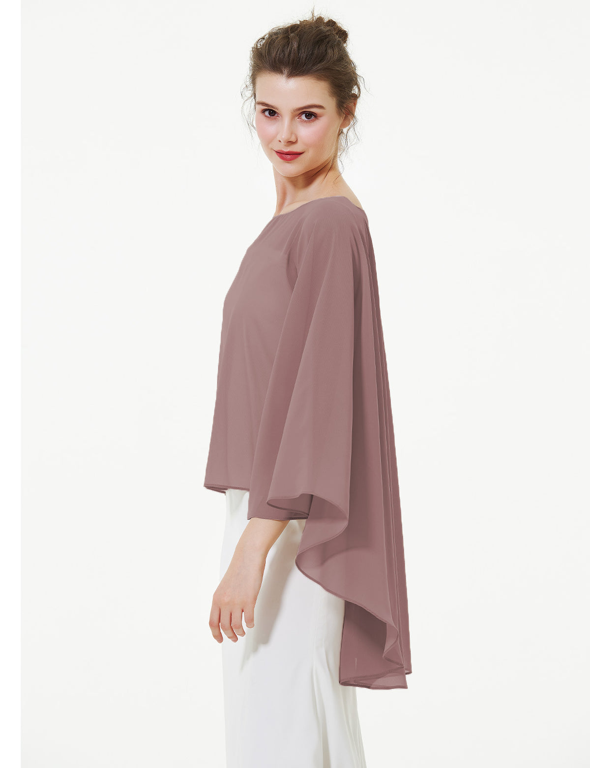 elegant chiffon capelet for women, perfect for weddings and evening events