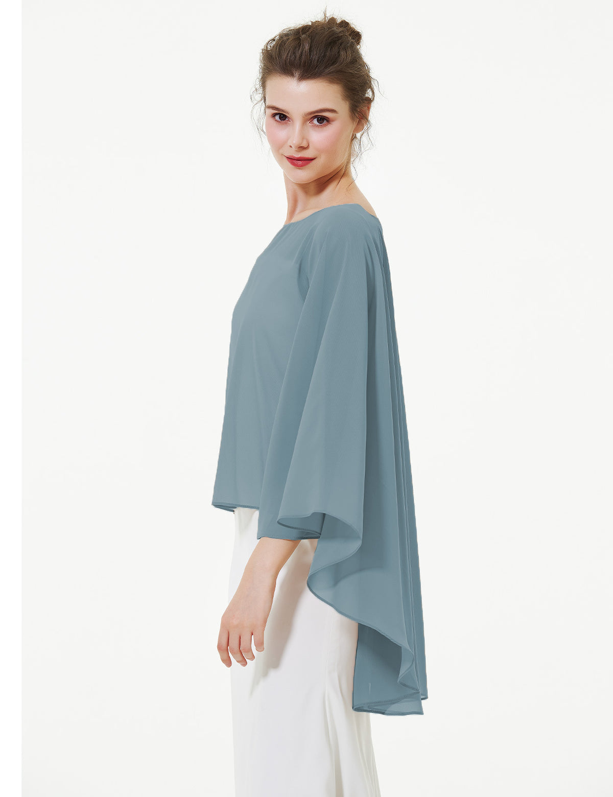elegant chiffon capelet for women, perfect for weddings and evening events