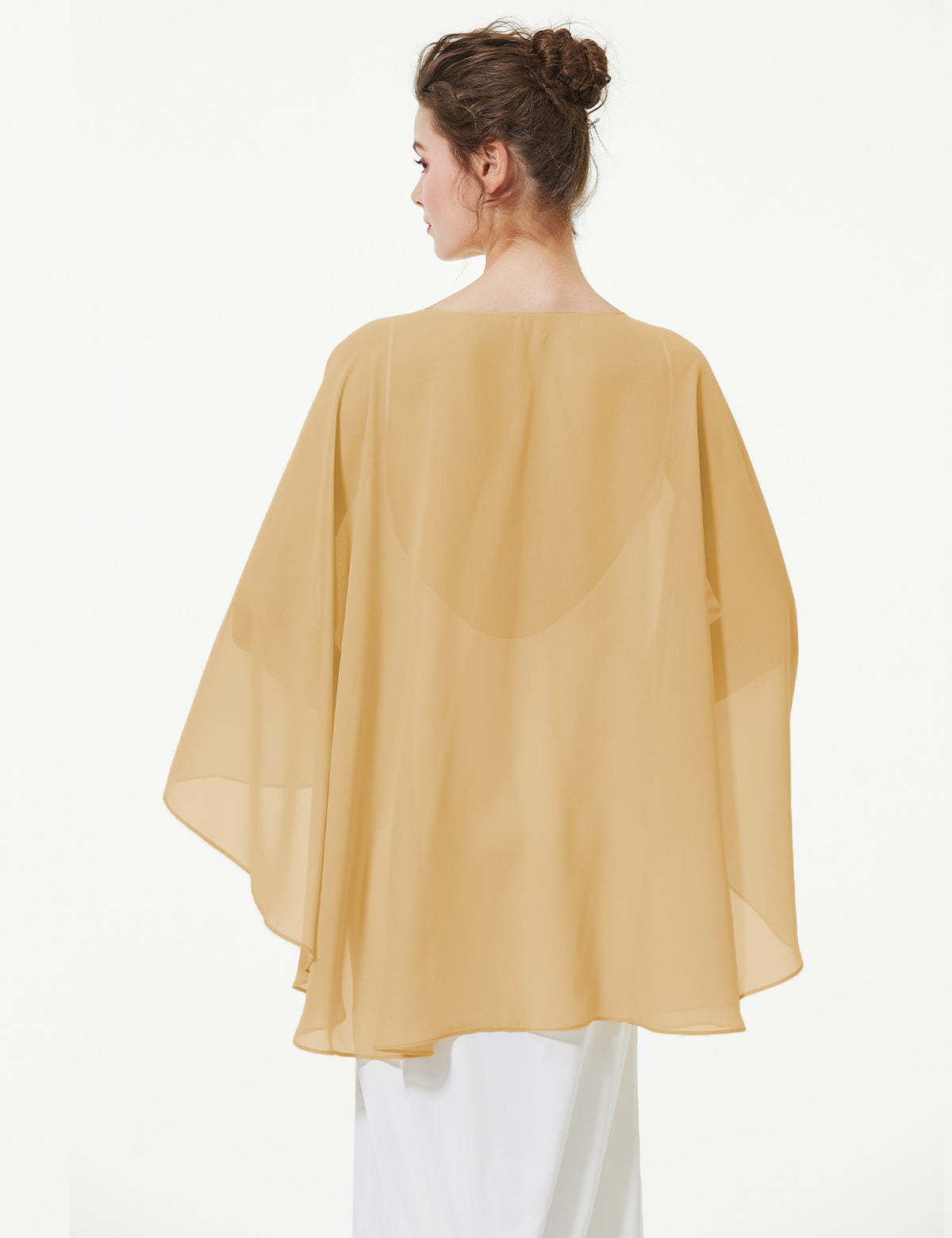 elegant chiffon capelet for women, perfect for weddings and evening events