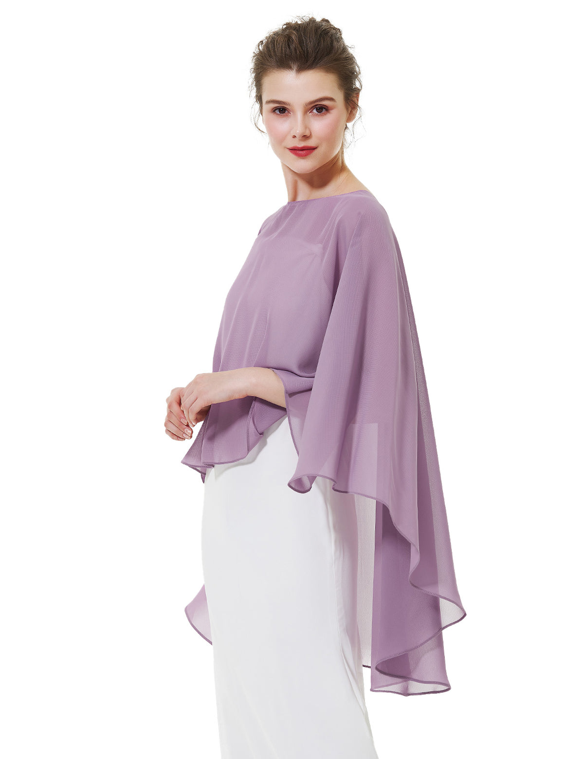 elegant chiffon capelet for women, perfect for weddings and evening events