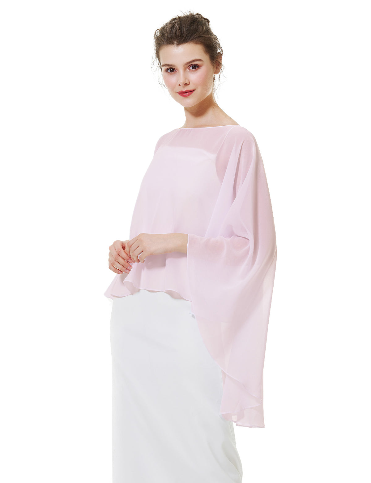 elegant chiffon capelet for women, perfect for weddings and evening events
