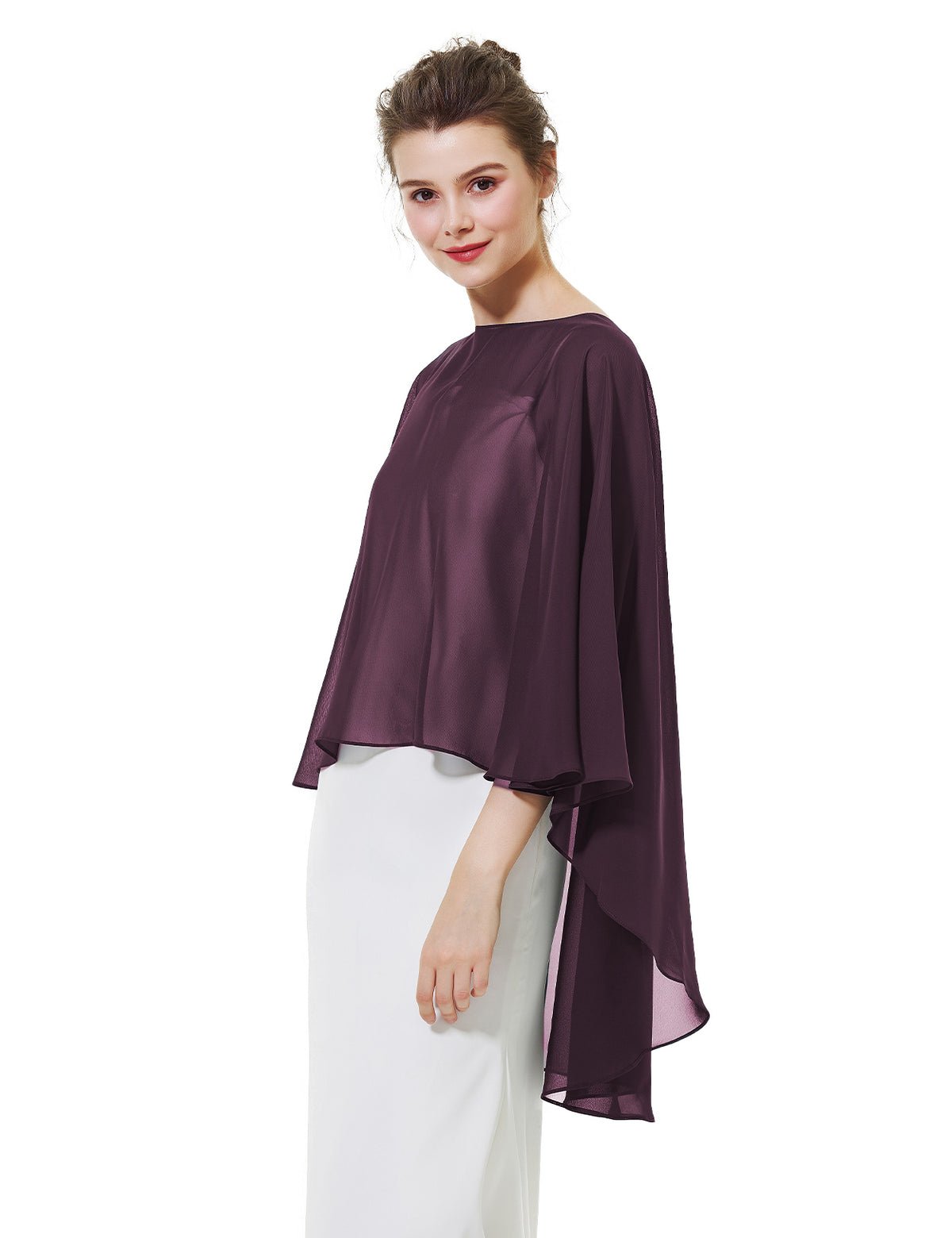 elegant chiffon capelet for women, perfect for weddings and evening events