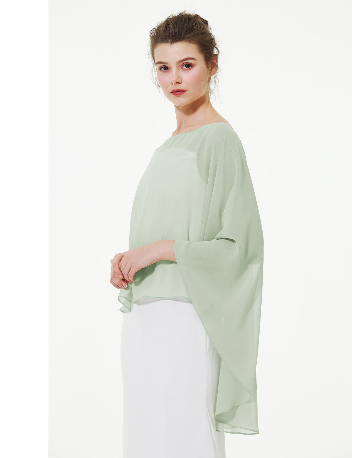 elegant chiffon capelet for women, perfect for weddings and evening events