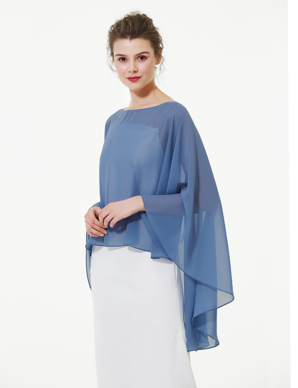 elegant chiffon capelet for women, perfect for weddings and evening events
