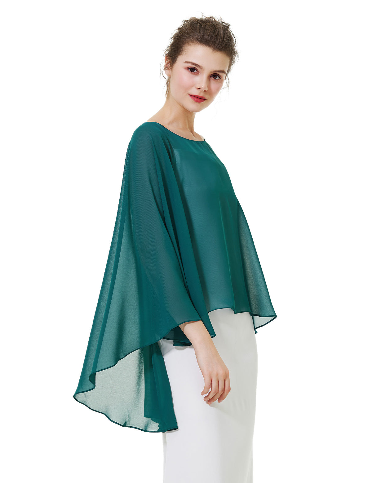 elegant chiffon capelet for women, perfect for weddings and evening events