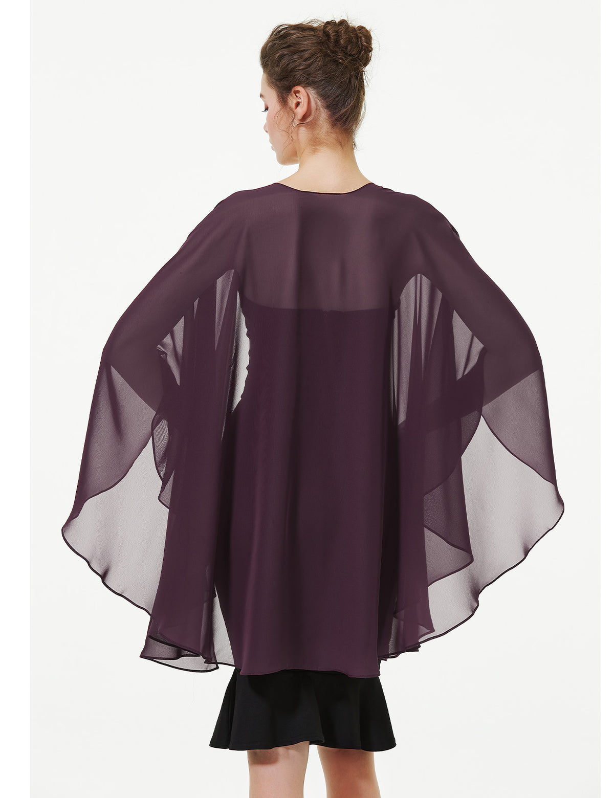 Elegant chiffon wedding shawl displayed on model, perfect bridal evening scarf wrap for weddings
