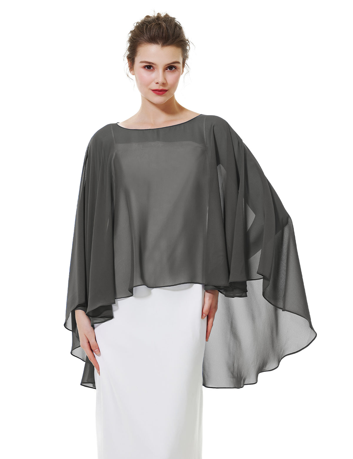 elegant chiffon capelet for women, perfect for weddings and evening events