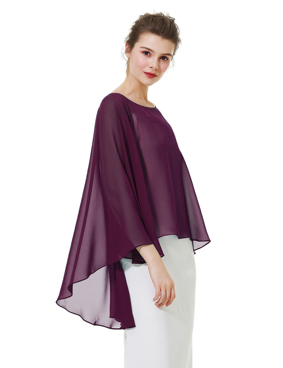 elegant chiffon capelet for women, perfect for weddings and evening events