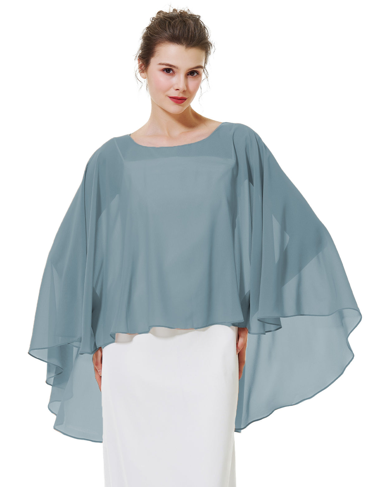 elegant chiffon capelet for women, perfect for weddings and evening events