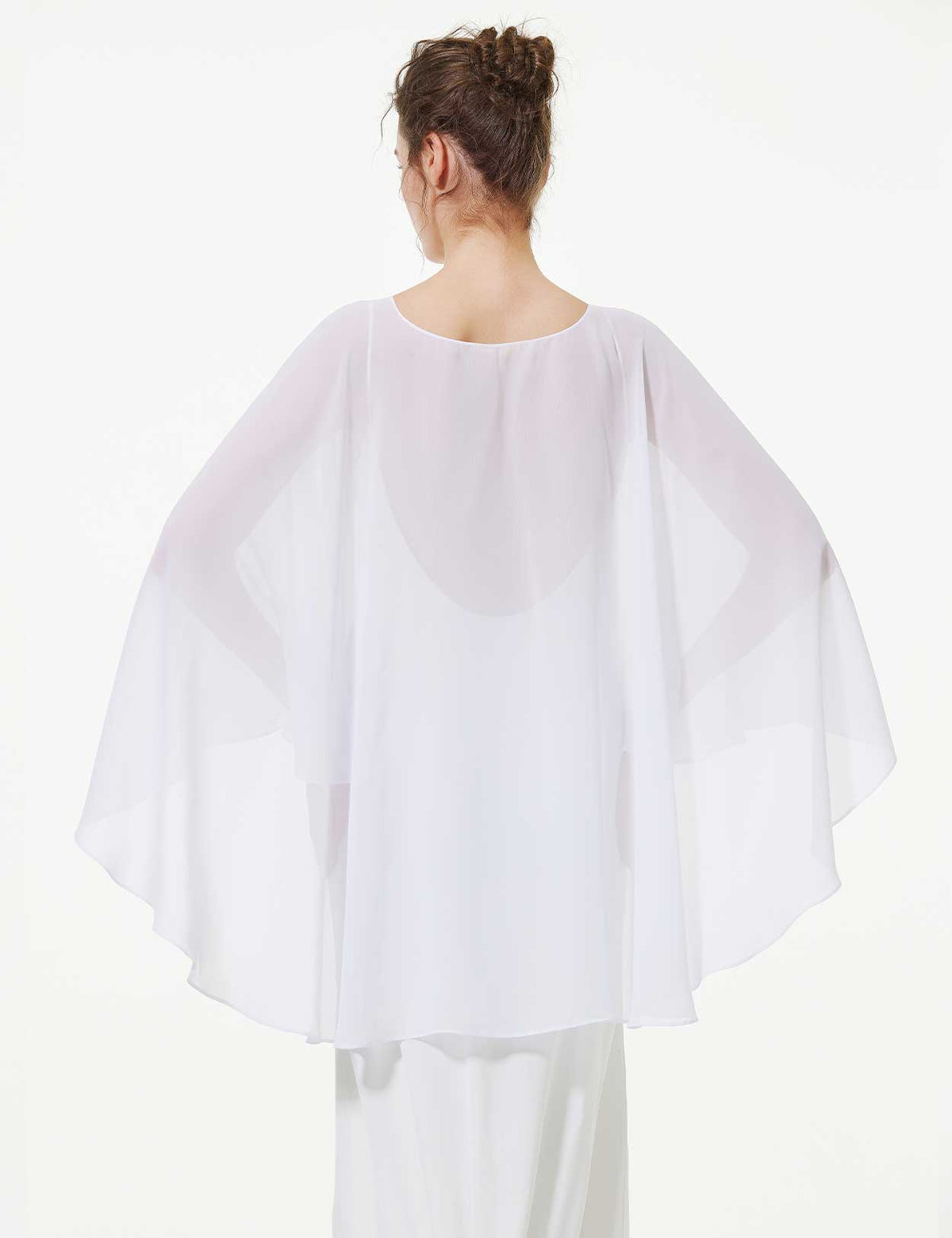 elegant chiffon capelet for women, perfect for weddings and evening events