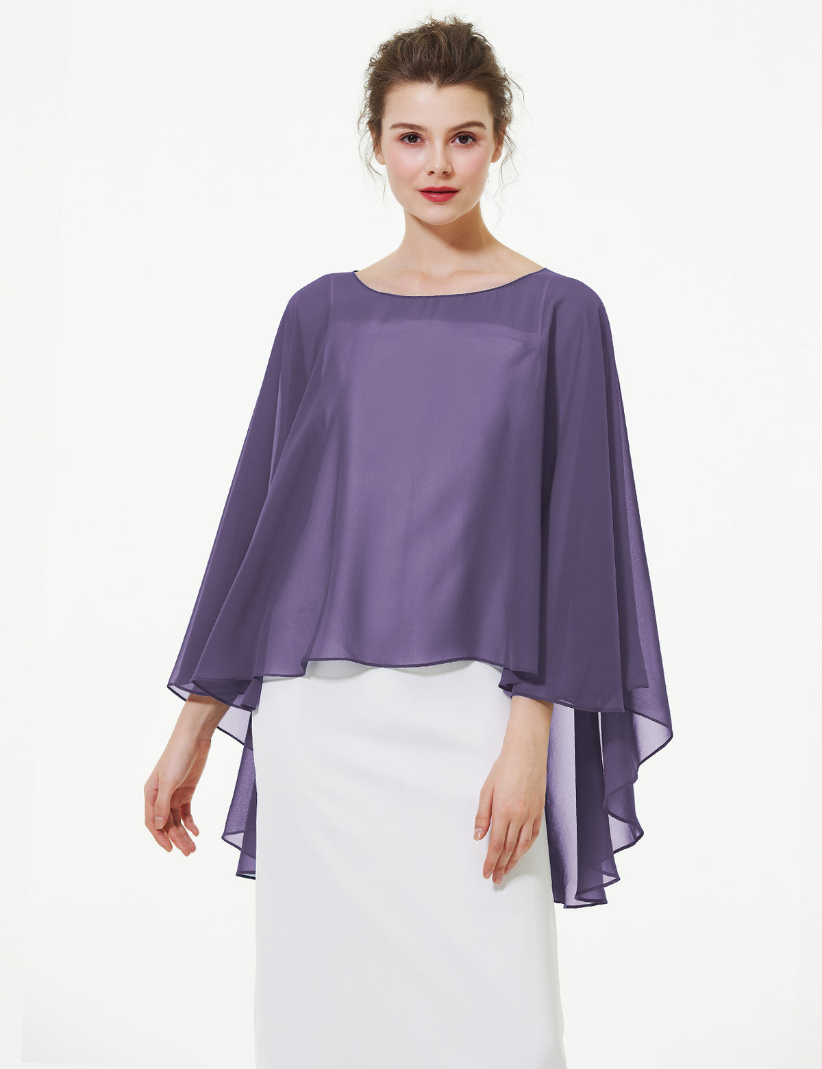 elegant chiffon capelet for women, perfect for fall weddings and evening events