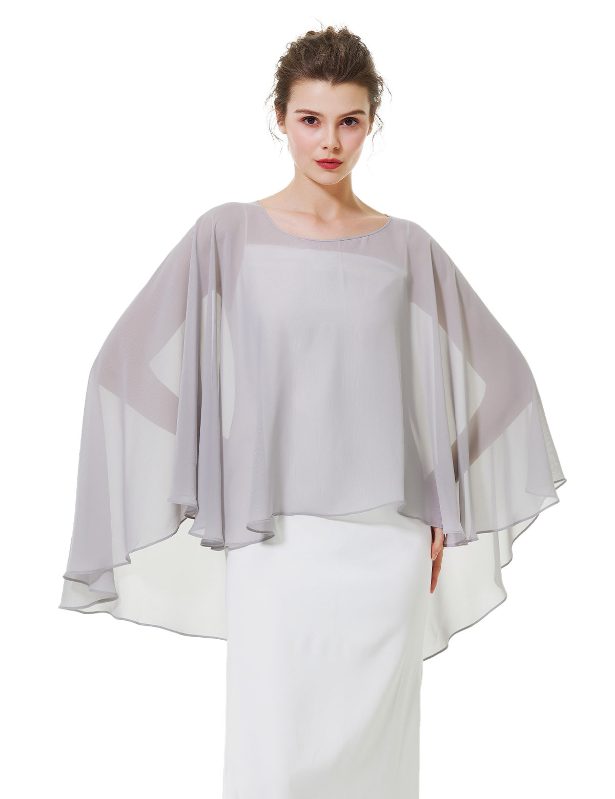 elegant chiffon capelet for women, perfect for fall weddings and evening events