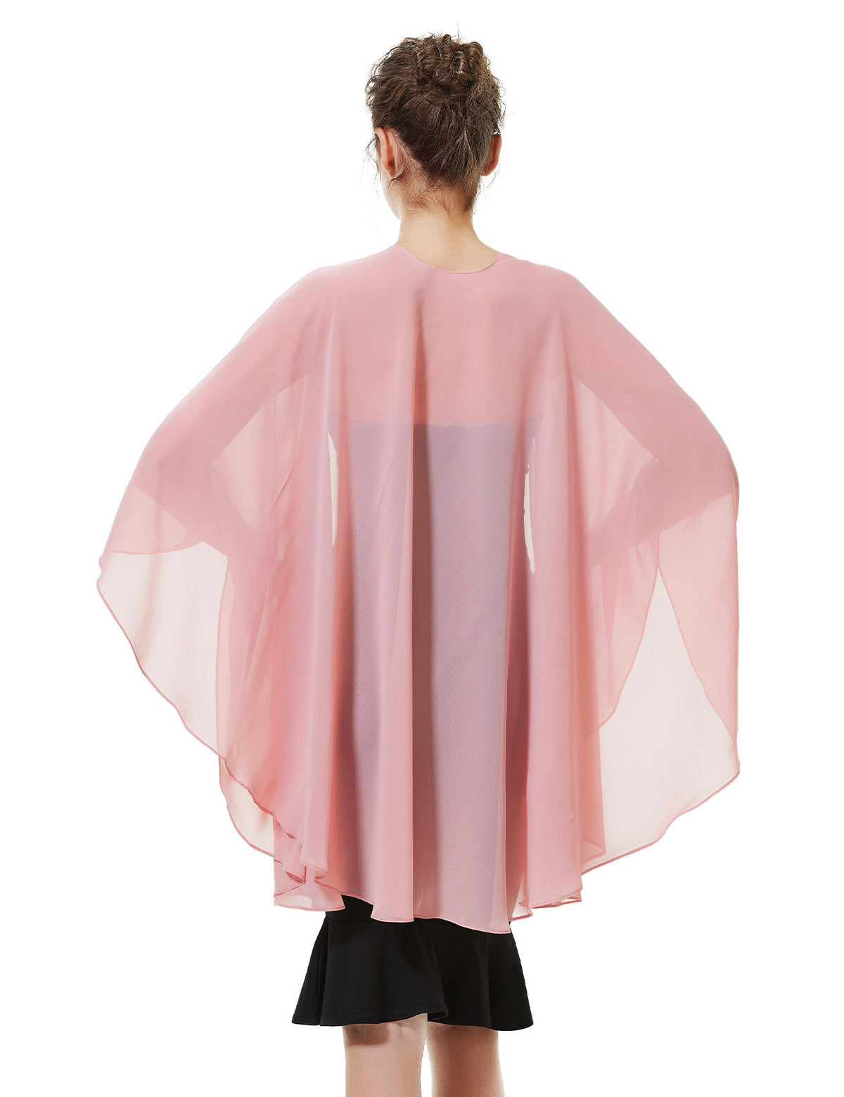 Elegant chiffon wedding shawl displayed on model, perfect bridal evening scarf wrap for weddings