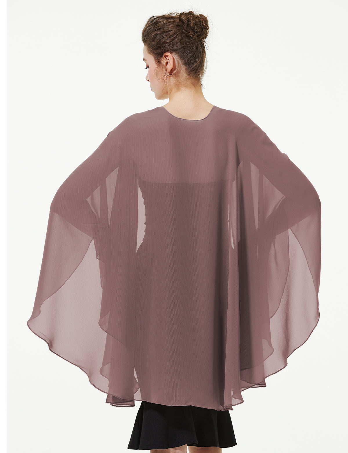 Elegant chiffon wedding shawl displayed on model, perfect bridal evening scarf wrap for weddings