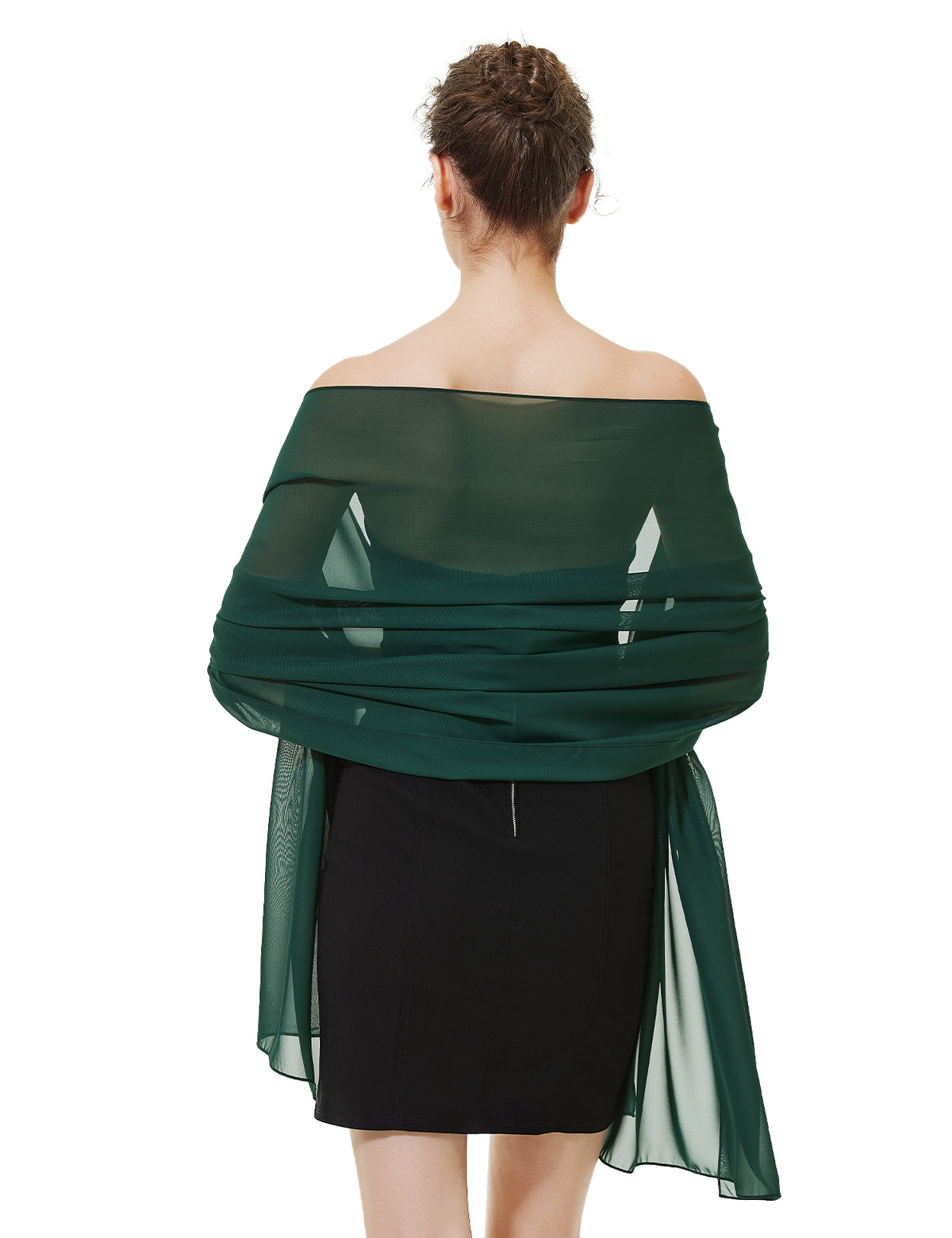 elegant chiffon wedding shawl in soft draping style, perfect for brides and evening wear