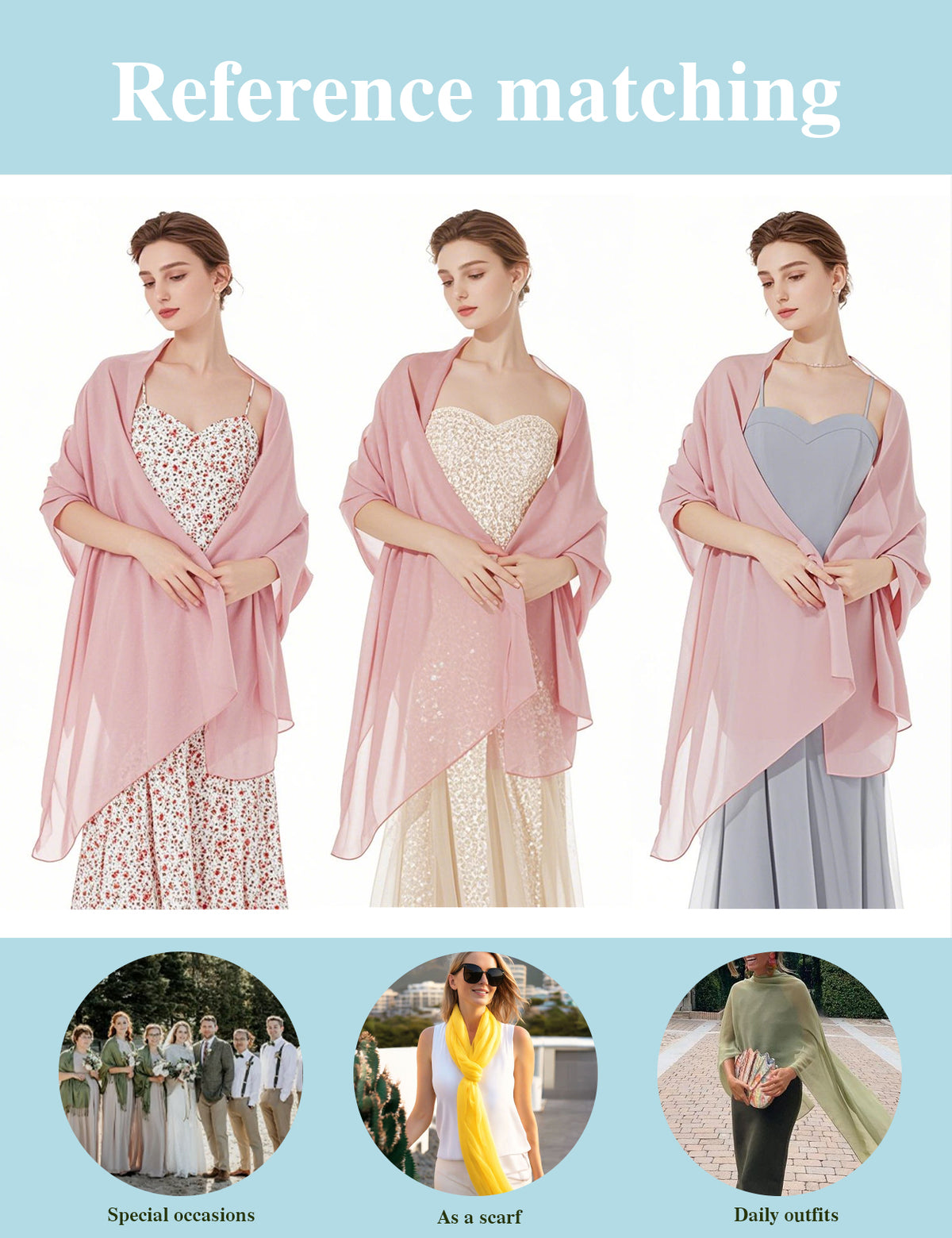 elegant chiffon wedding shawl in soft draping style, perfect for brides and evening wear