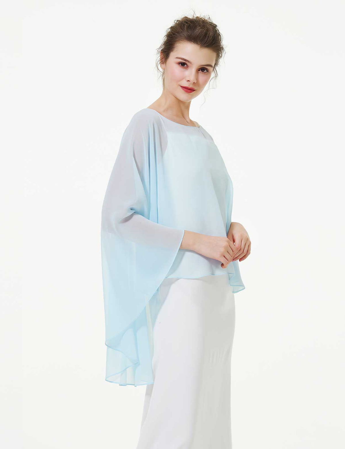elegant chiffon capelet for women, perfect for weddings and evening events