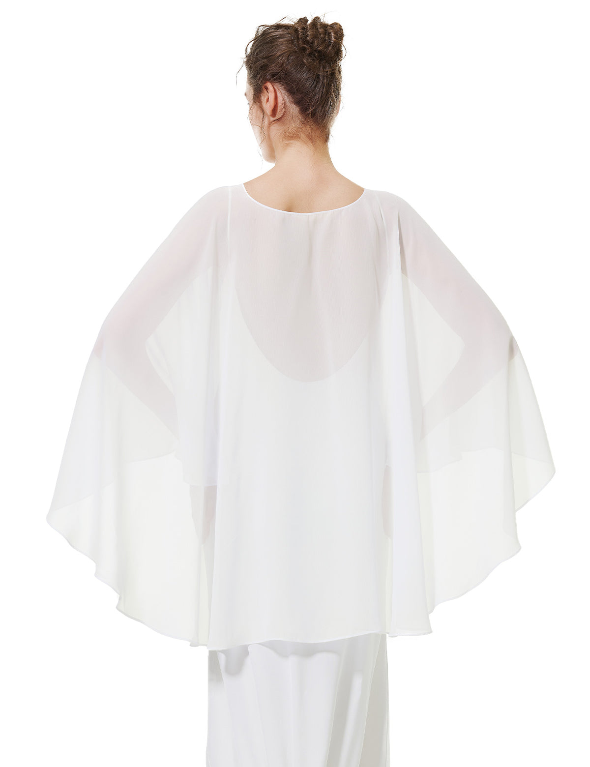 elegant chiffon capelet for women, perfect for weddings and evening events