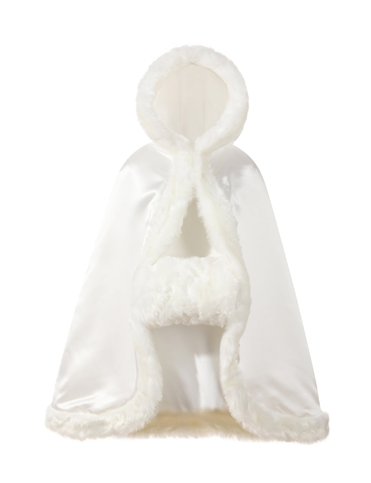 fur cape with hood for toddler flower girl