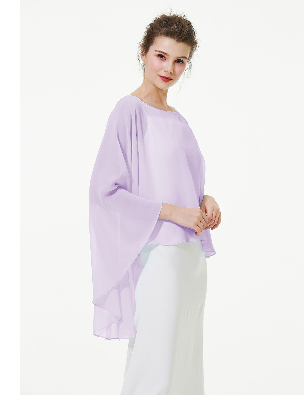 elegant chiffon capelet for women, perfect for weddings and evening events