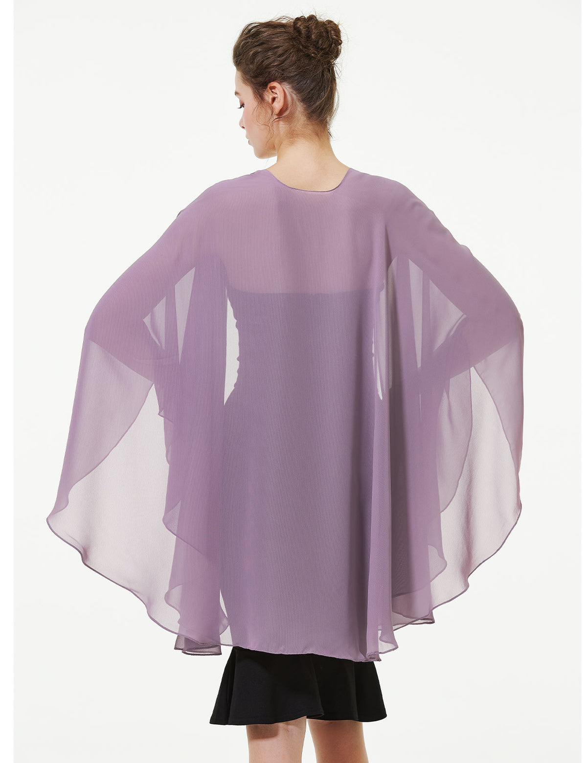 Elegant chiffon wedding shawl displayed on model, perfect bridal evening scarf wrap for weddings
