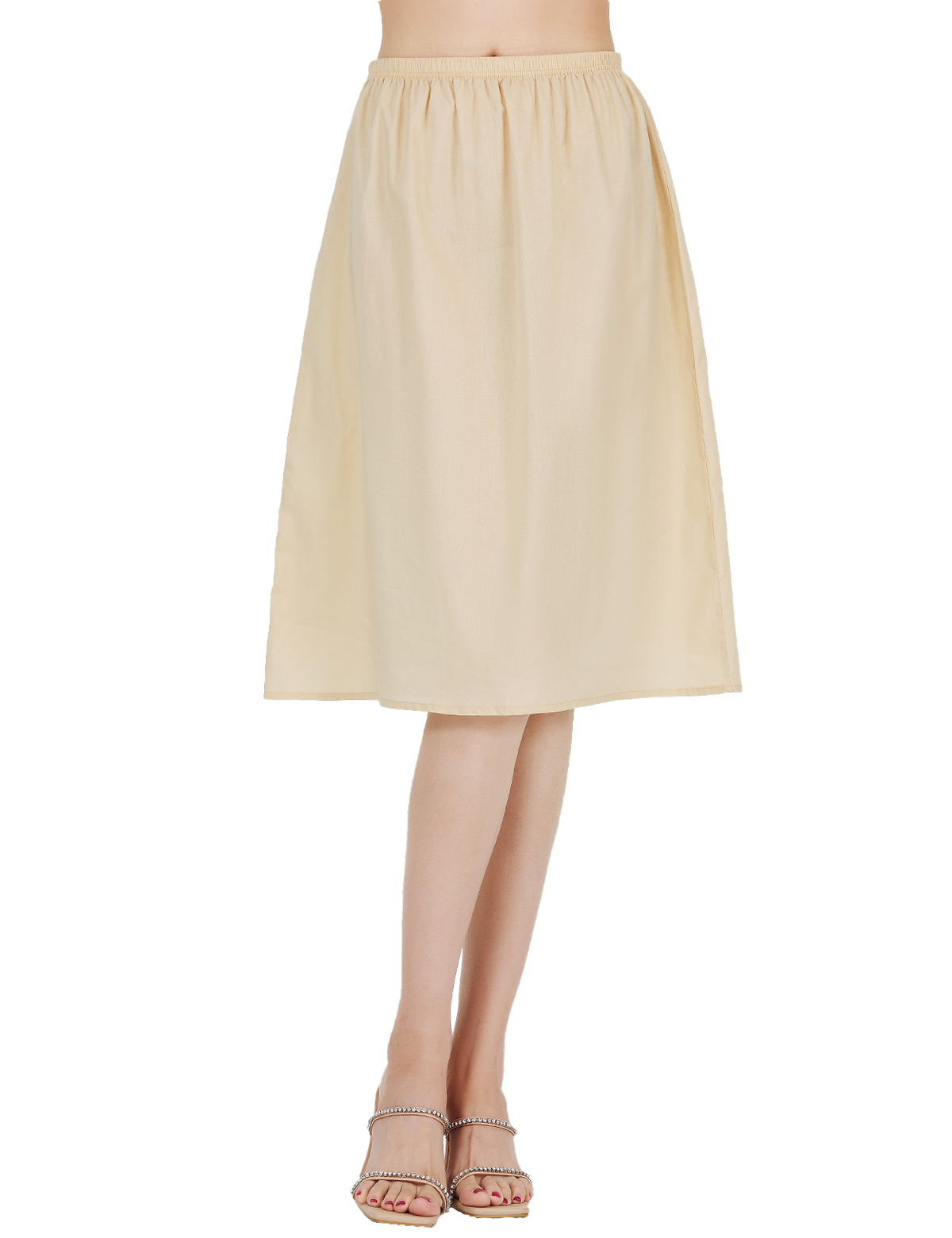 Nude vintage cotton lace half slip petticoat with elegant undergarment for vintage style dresses