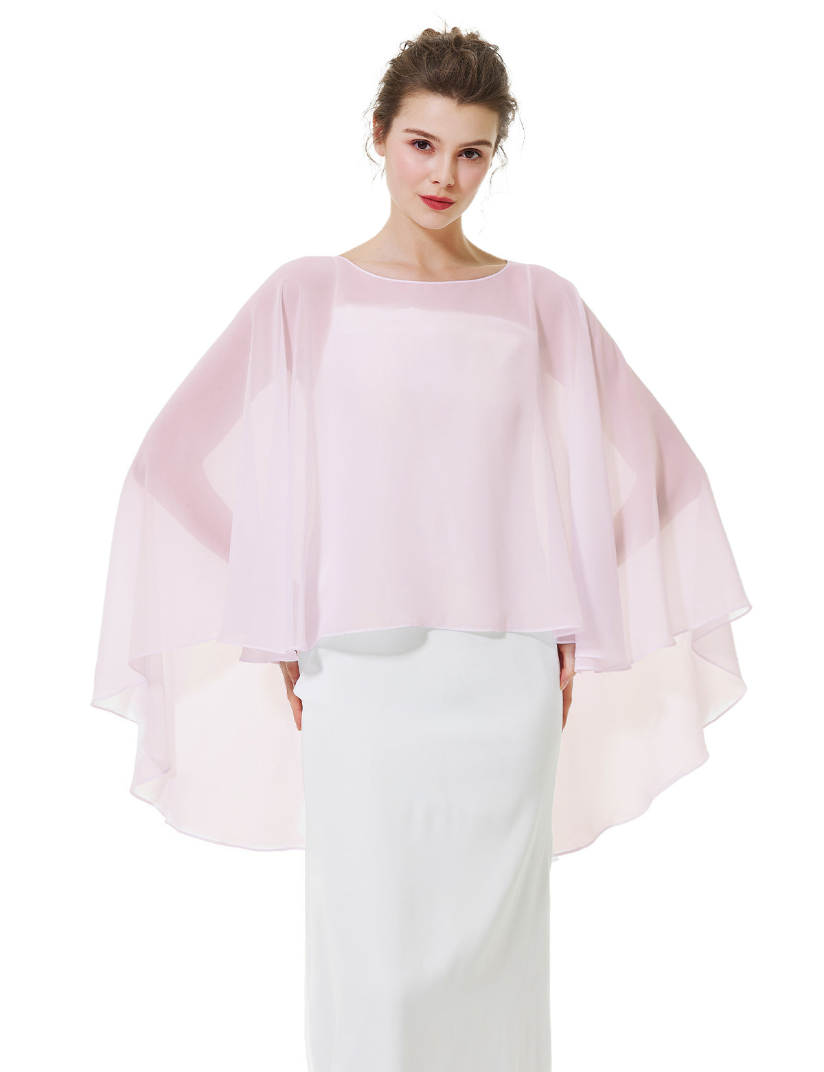 elegant chiffon capelet for women, perfect for weddings and evening events