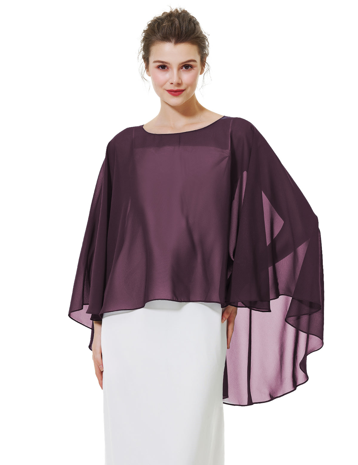 elegant chiffon capelet for women, perfect for weddings and evening events