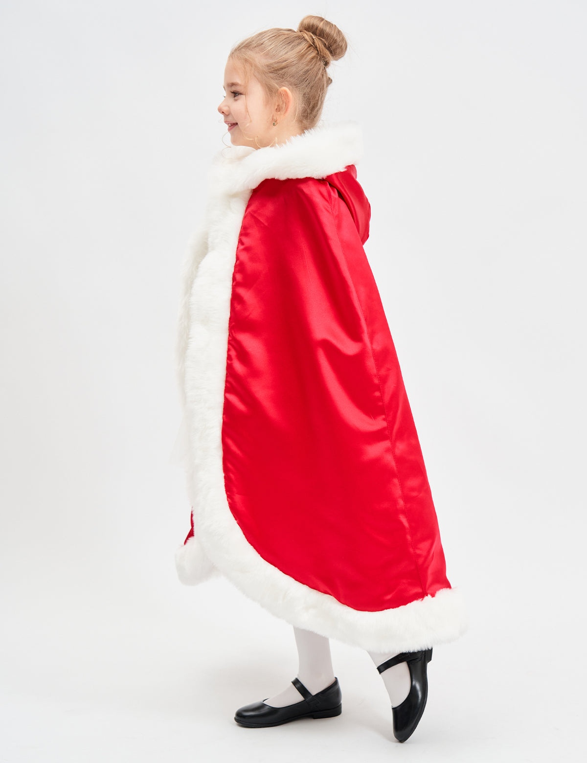 fur cape with hood for toddler flower girl