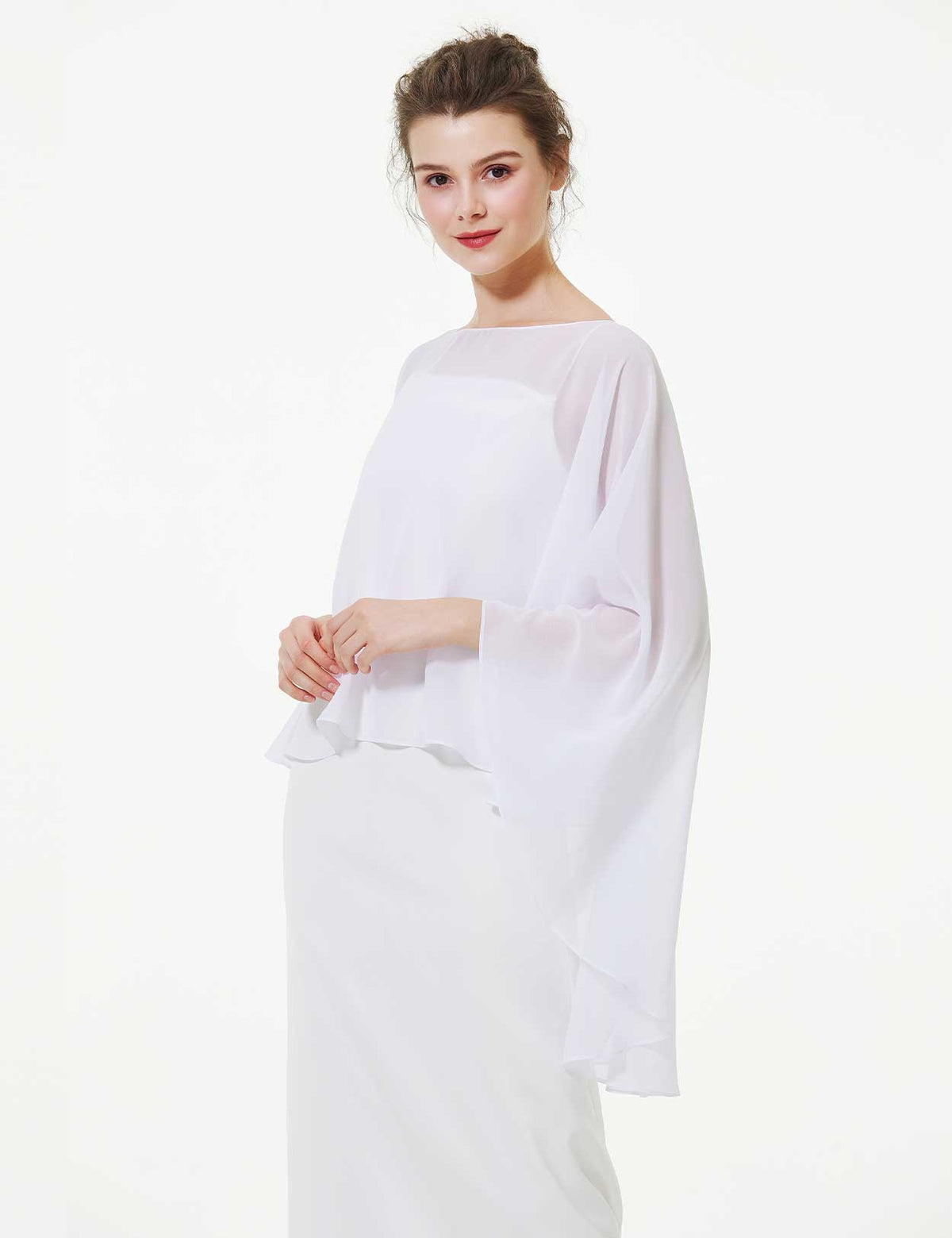elegant chiffon capelet for women, perfect for weddings and evening events