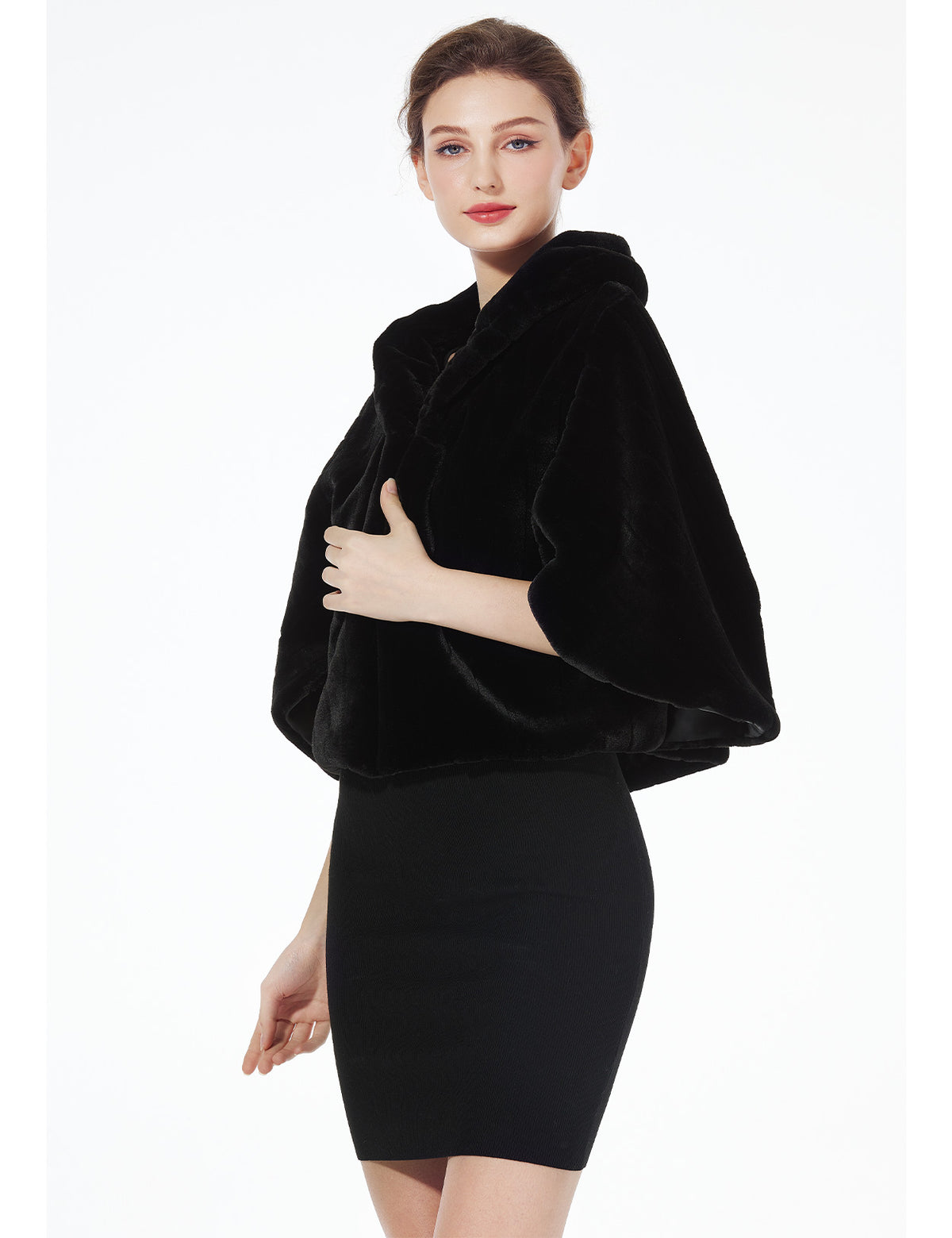 Elegant faux fur shawl for weddings and special events