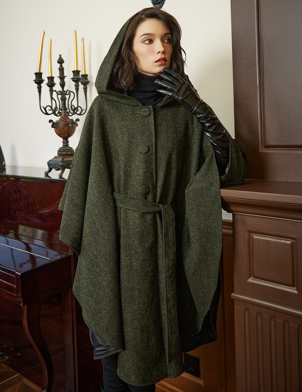 women's tweed hooded cloak
