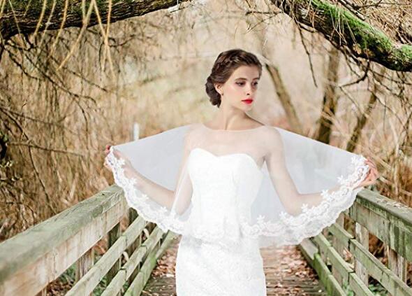Mantella da sposa in pizzo, coprispalle bolero, scialle in pizzo stile anni '20