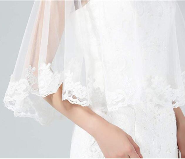 Mantella da sposa in pizzo, coprispalle bolero, scialle in pizzo stile anni '20
