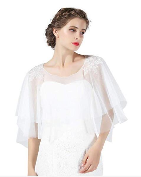 Mantella da sposa in pizzo, coprispalle bolero, scialle in pizzo stile anni '20