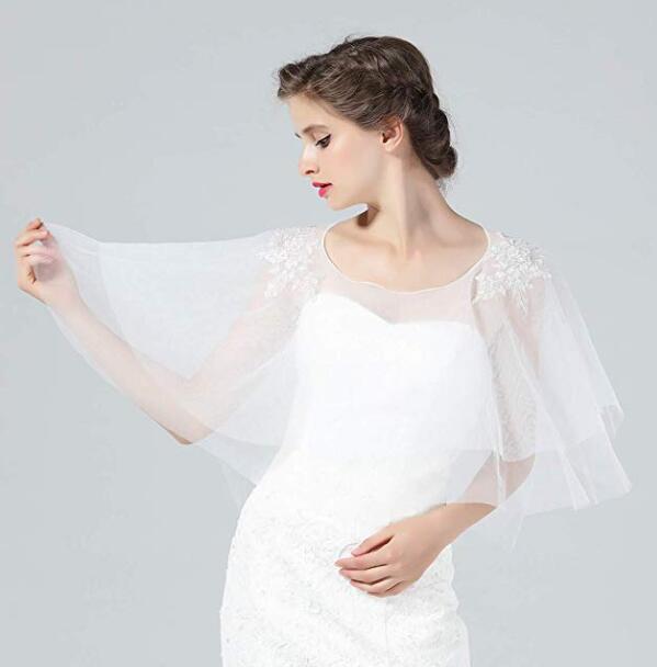 Mantella da sposa in pizzo, coprispalle bolero, scialle in pizzo stile anni '20