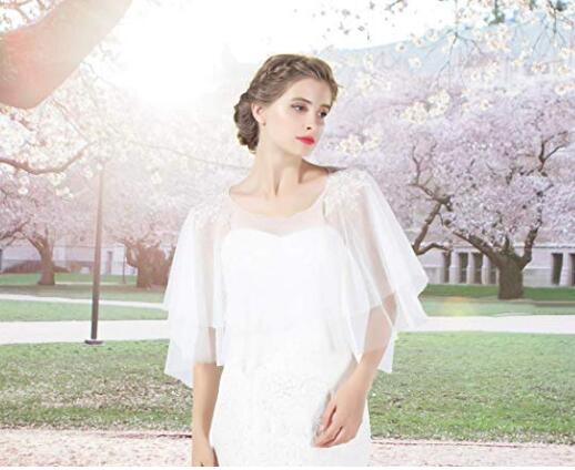 Mantella da sposa in pizzo, coprispalle bolero, scialle in pizzo stile anni '20