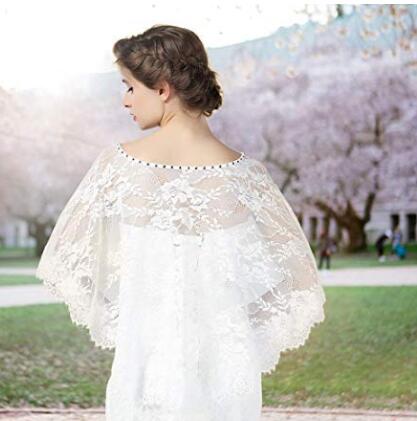 Mantella da sposa in pizzo, coprispalle bolero, scialle in pizzo stile anni '20