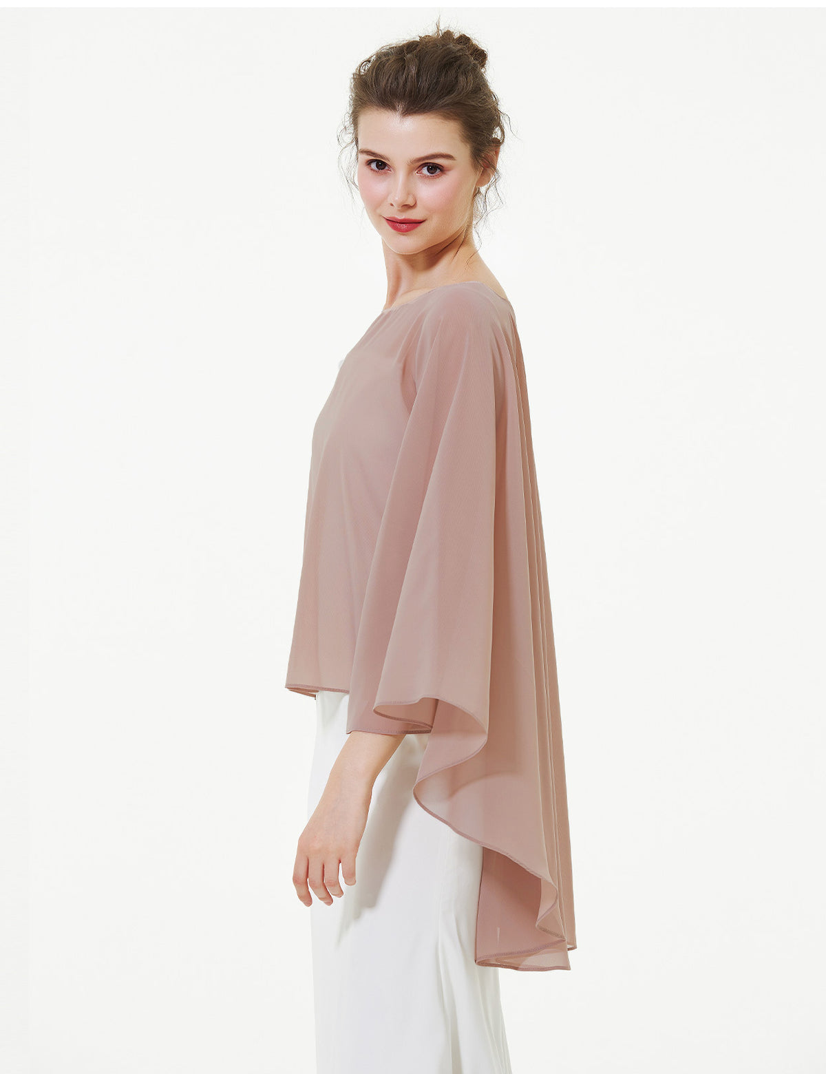elegant chiffon capelet for women, perfect for weddings and evening events